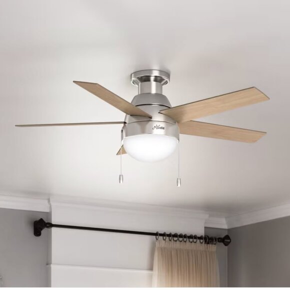 Hunter Dempsey 44 in. Low Profile Ceiling Fan with LED Light Kit, Pull Chain - Picture 1 of 12
